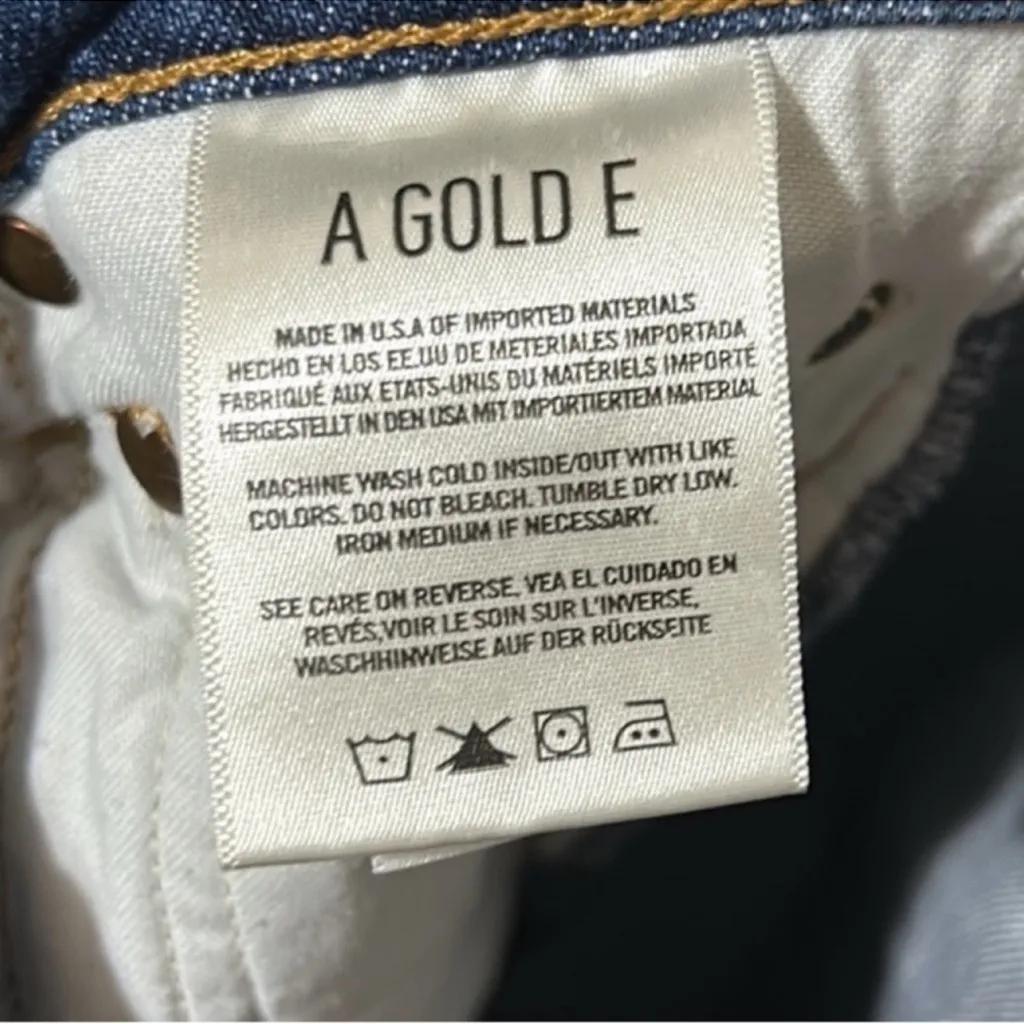 AGOLDE high rise raw frayed hem cotton jeans size 26 - Image 8