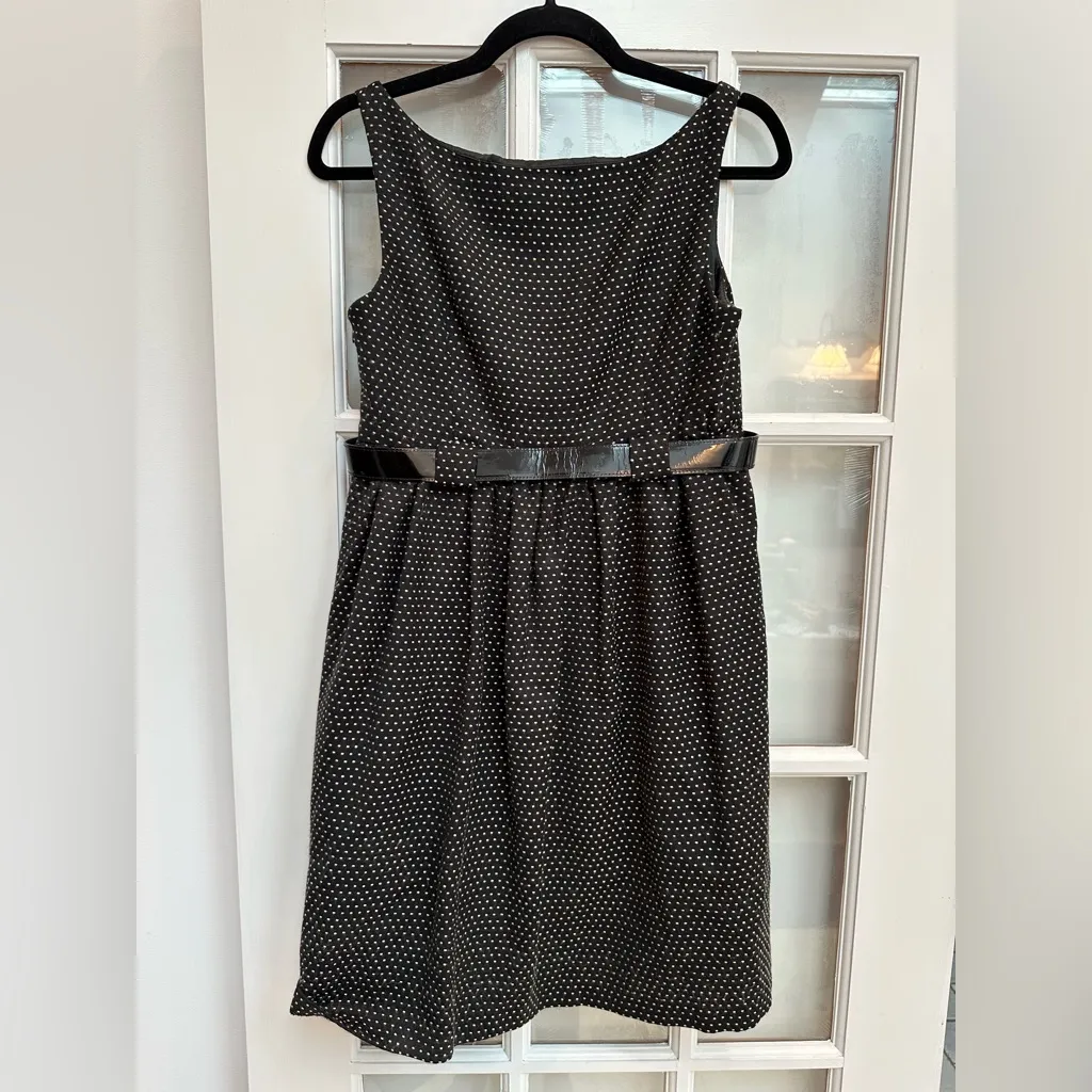 Vintage An Original Milly of New York Wool Polka Dot Pinup Couture Dress Size 6 Black - Image 5
