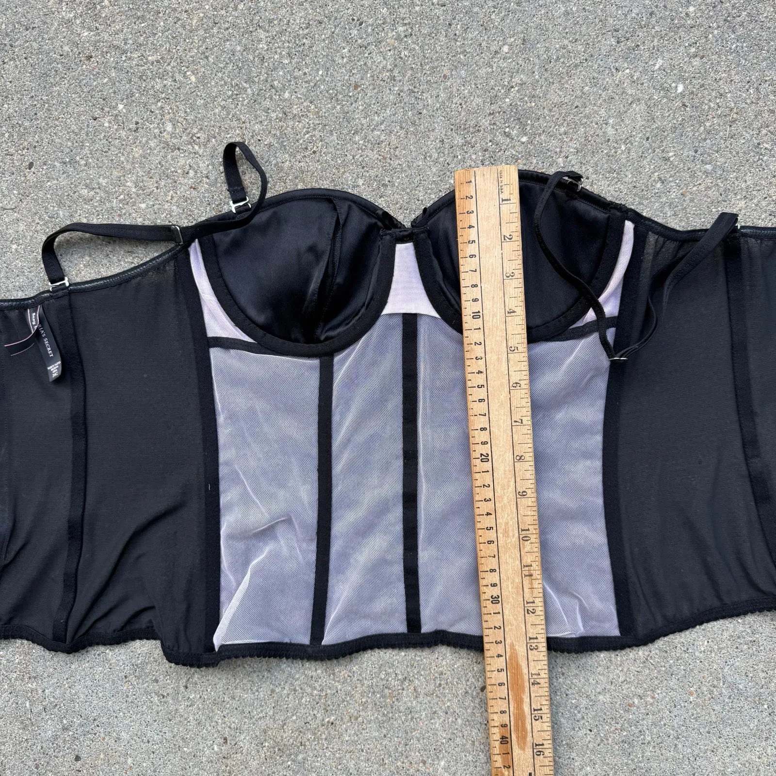 Victoria's Secret 34C Sexy Little Things Black Lace Corset Bustier Bra Top - Image 12