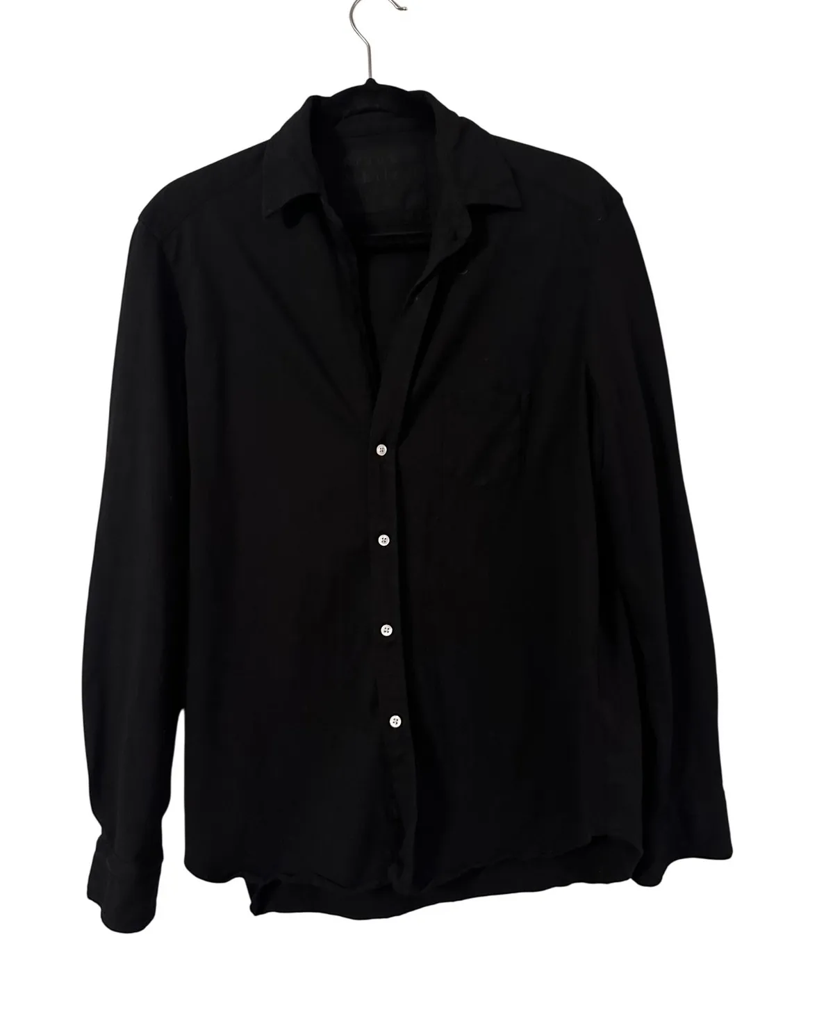 Frank & Eileen Black The Lab Cotton Button Up Shirt Long Sleeve Pocket Classic - Image 1