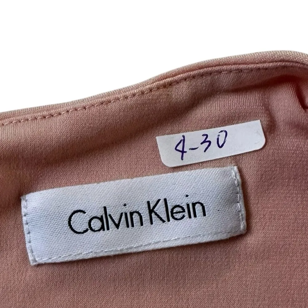 Calvin Klein Peach Blouse Basic Top Women Size Small | 4-30 - Image 3