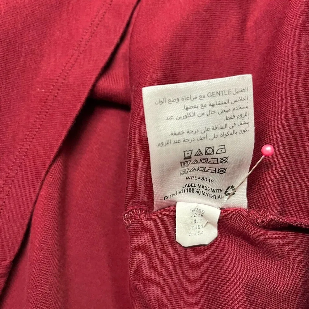 Charter Club Top Womens 0X Pima Cotton Shoulder Button Staple Wardrobe Wine Red - Image 7