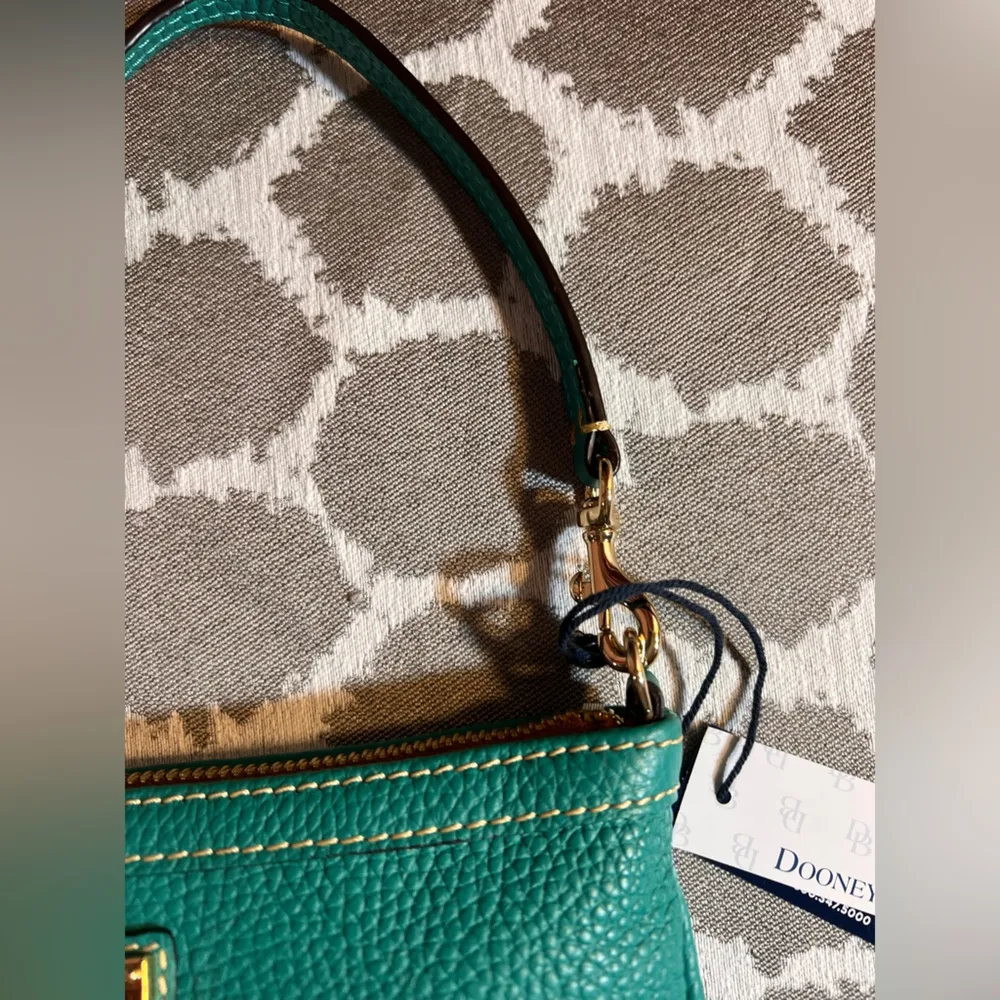 Dooney & Bourke NWT Turquoise Leather Mini  Shoulder or Wristlet  Bag summer fun - Image 14