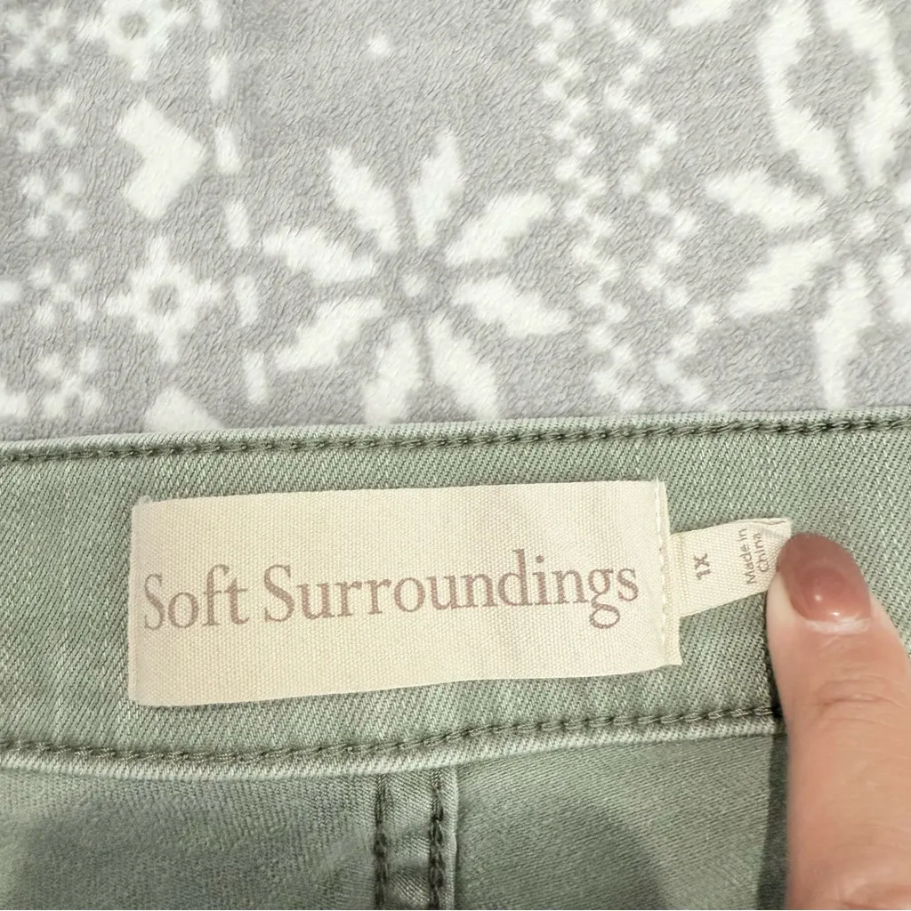 NWOT‎ Soft Surroundings Ultimate Denim Pull-On Bootcut Jeans Dusty Olive Size 1X - Image 5