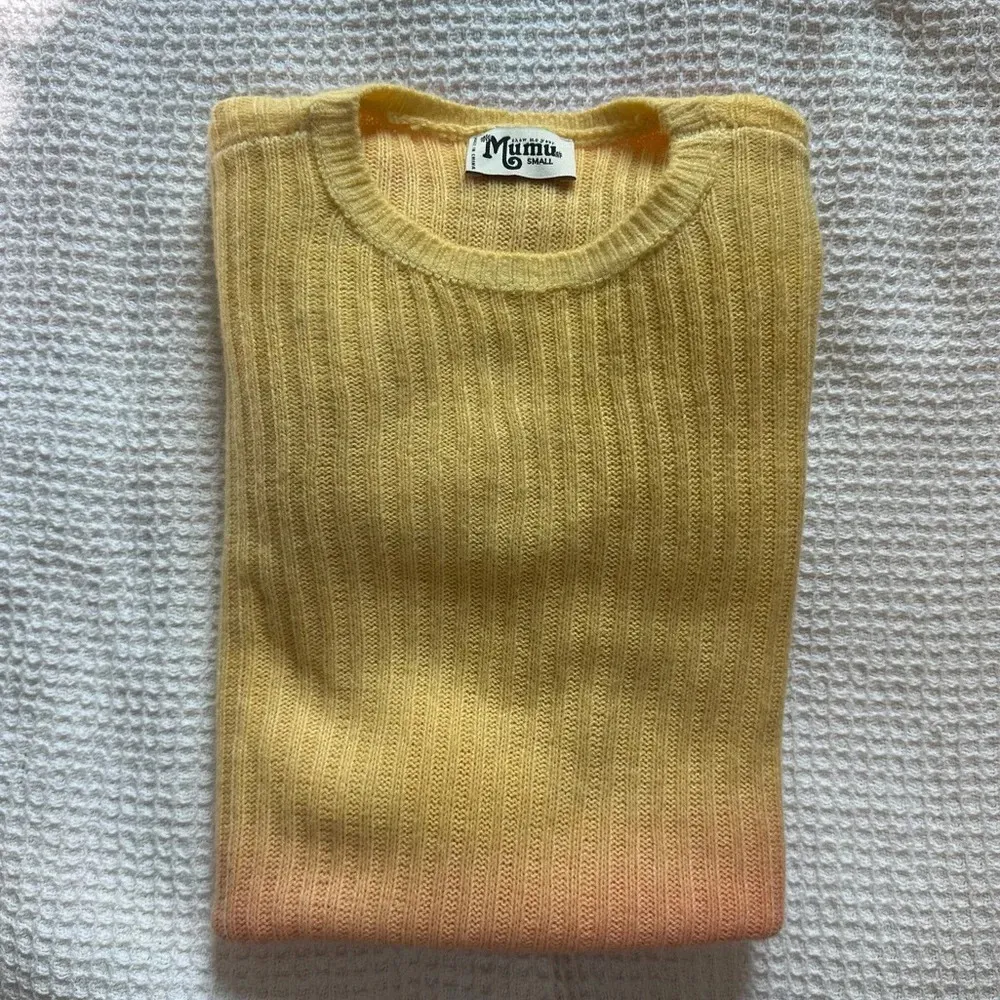 Show Me Your Mumu women’s ombre oversized knit sweater small pink yellow orange - Image 3