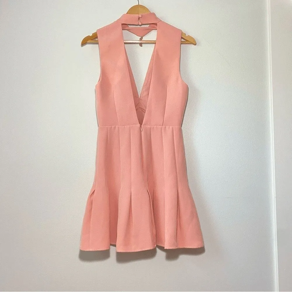 KEEPSAKE the Label Stand Alone Crepe Mini Dress size S Pink - Image 4