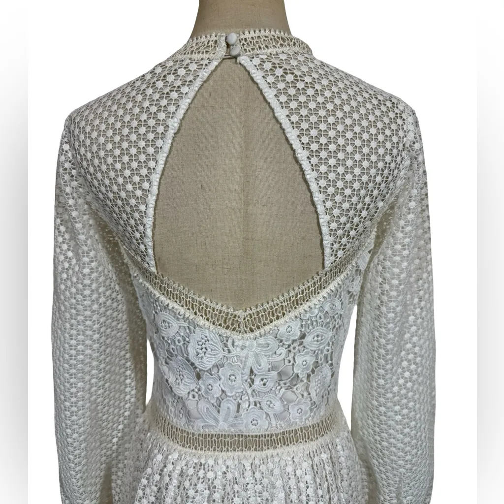 NEW BHLDN Edina Guipire Lace Tea Length Midi Dress Wedding Bridal Anthropologie - Image 8