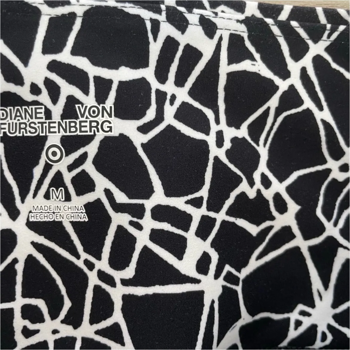 Diane Von Furstenberg DVF Black White Geometric Print Leggings Pants Size M - Image 3