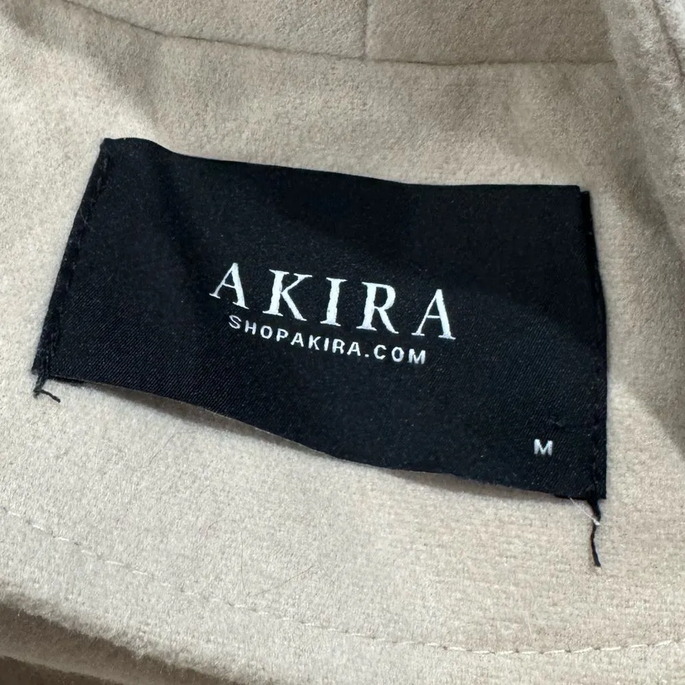 Akira Buttonless Tan Open Front Trench Coat Women’s Medium - Image 3