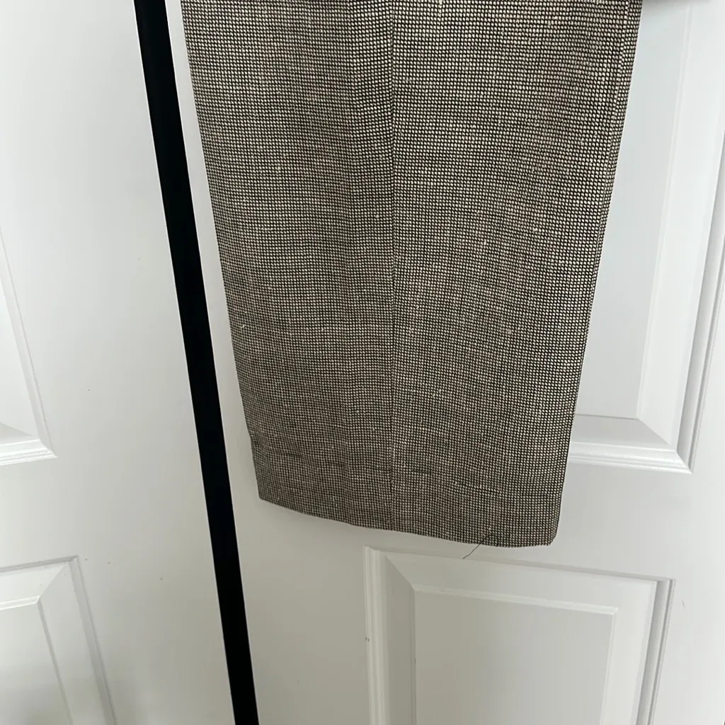 Classic vintage suit silk and wool fabric Tan Size 14 - Image 4