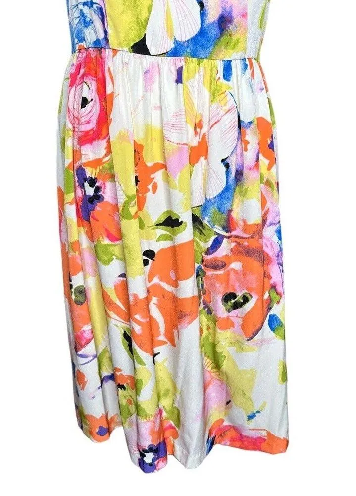 Alyx Limited Floral Watercolor Print Sleeveless Sweetheart Neckline Dress Size 4 - Image 3