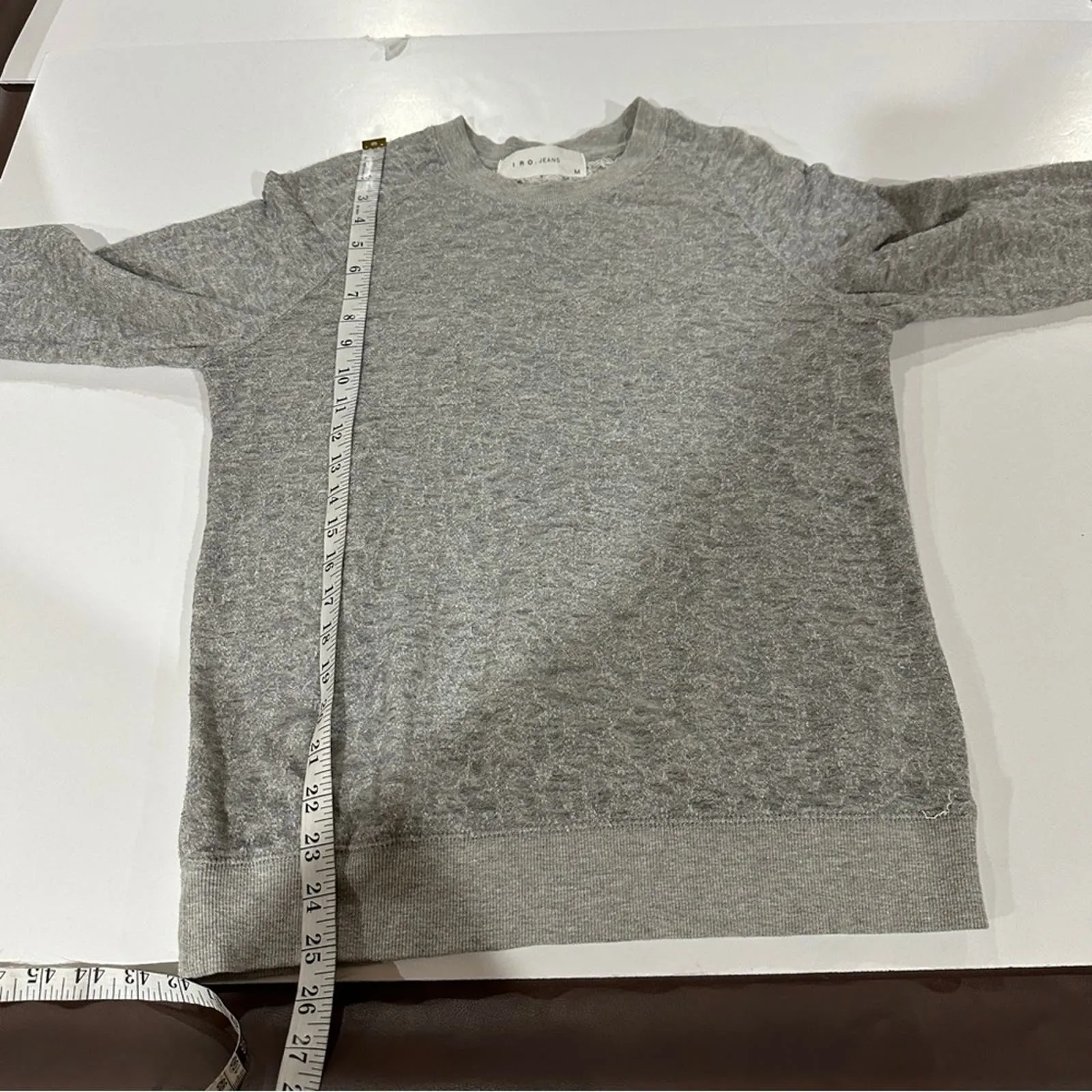 IRO Gray Knit Crochet Long Sleeve Pullover Lightweight Sweater Size‎ M - Image 9