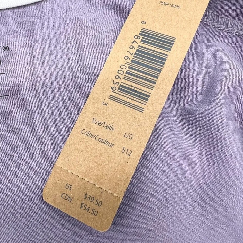 Pendleton NEW  Womens L Knit Shirt Lilac Light Purple White Trim Long Sleeve - Image 7