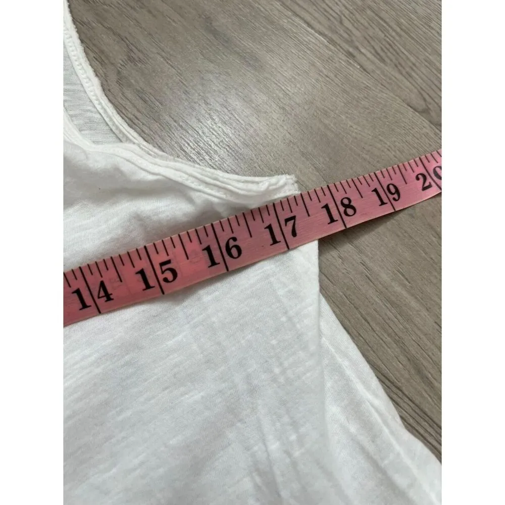 LOGG BY H&M Tank Top Womens Ruffle White 3D flowers Size M - Image 6