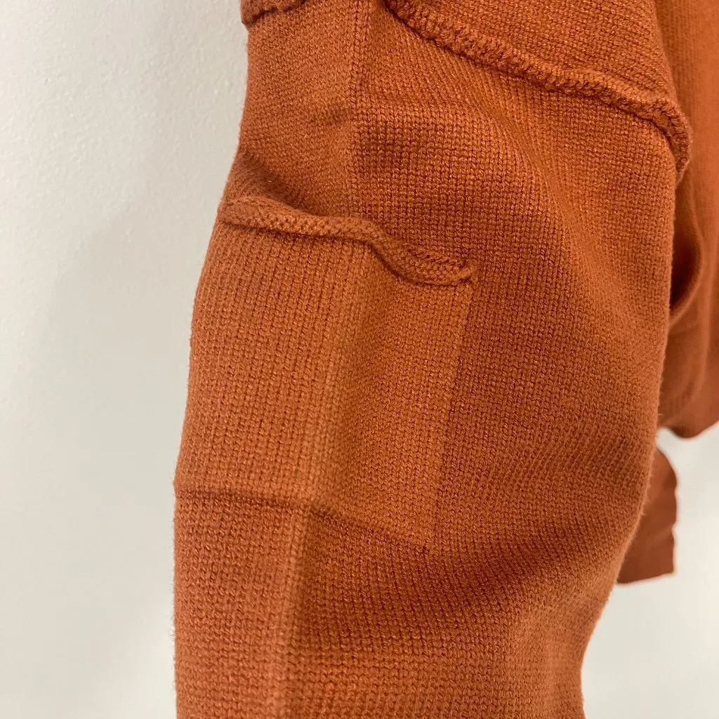 POL Oversized Boho Cardigan Sweater in Burnt Orange/Rust, Size Large - Image 3