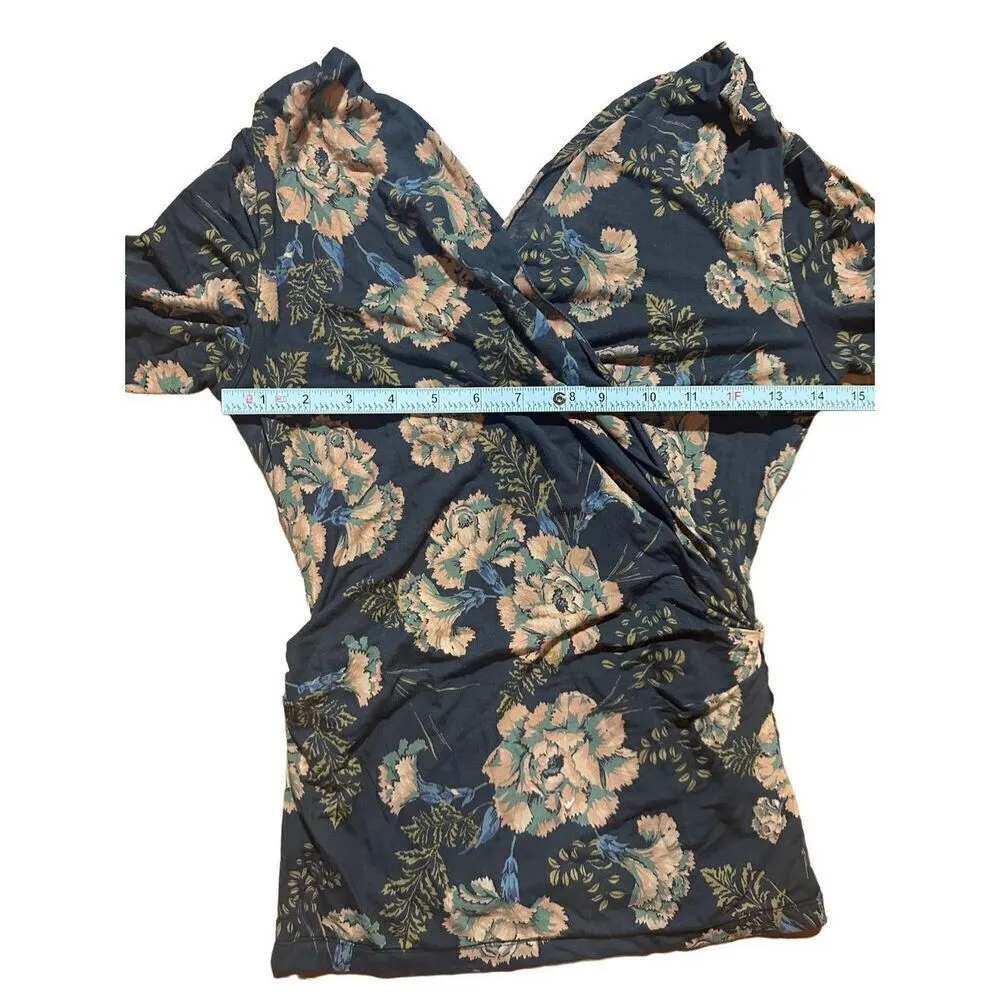 Free People floral surplice wrap top sz XS - Image 5
