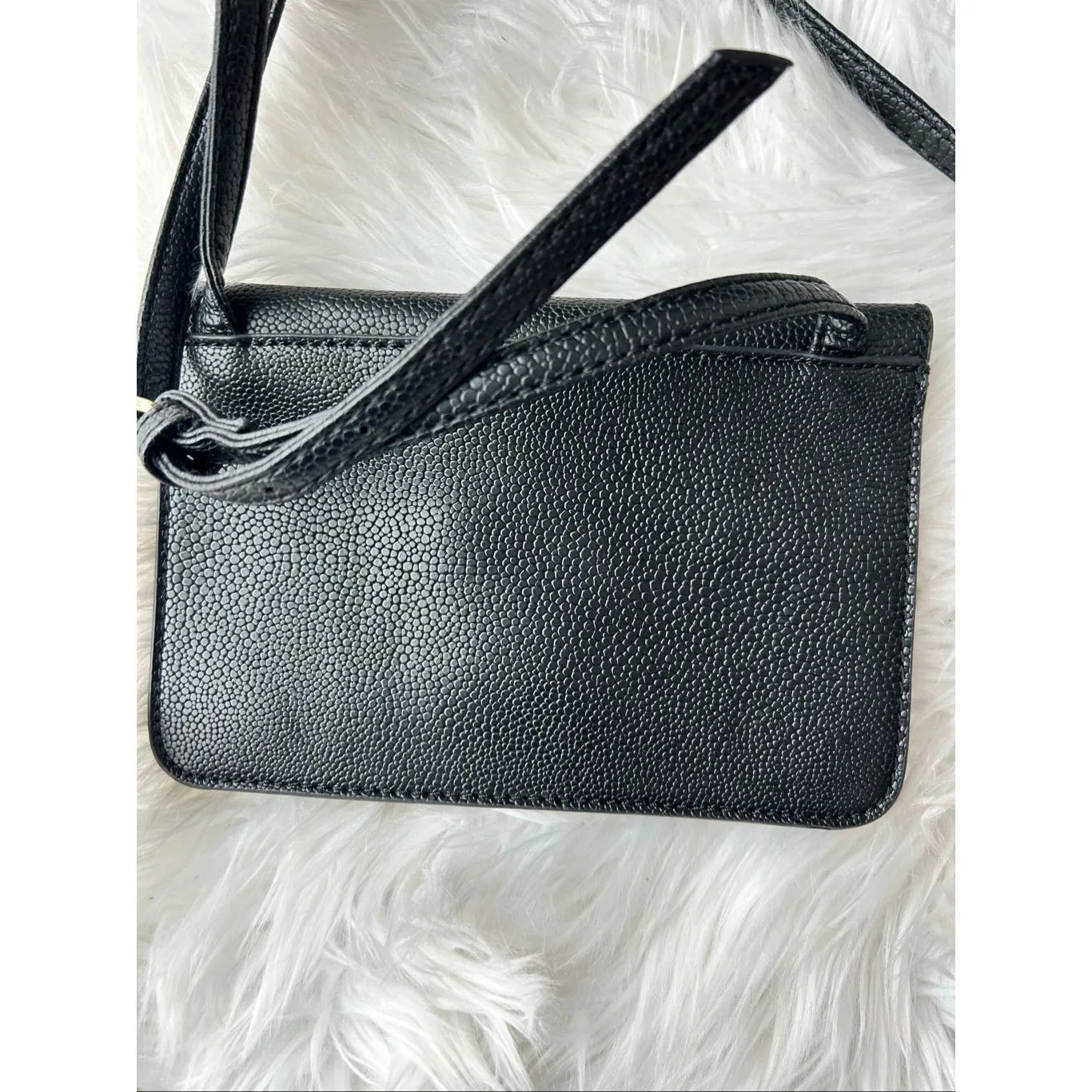 Tahari Women’s Black Patent Leather Flap-Over Crossbody Handbag Small - Image 5