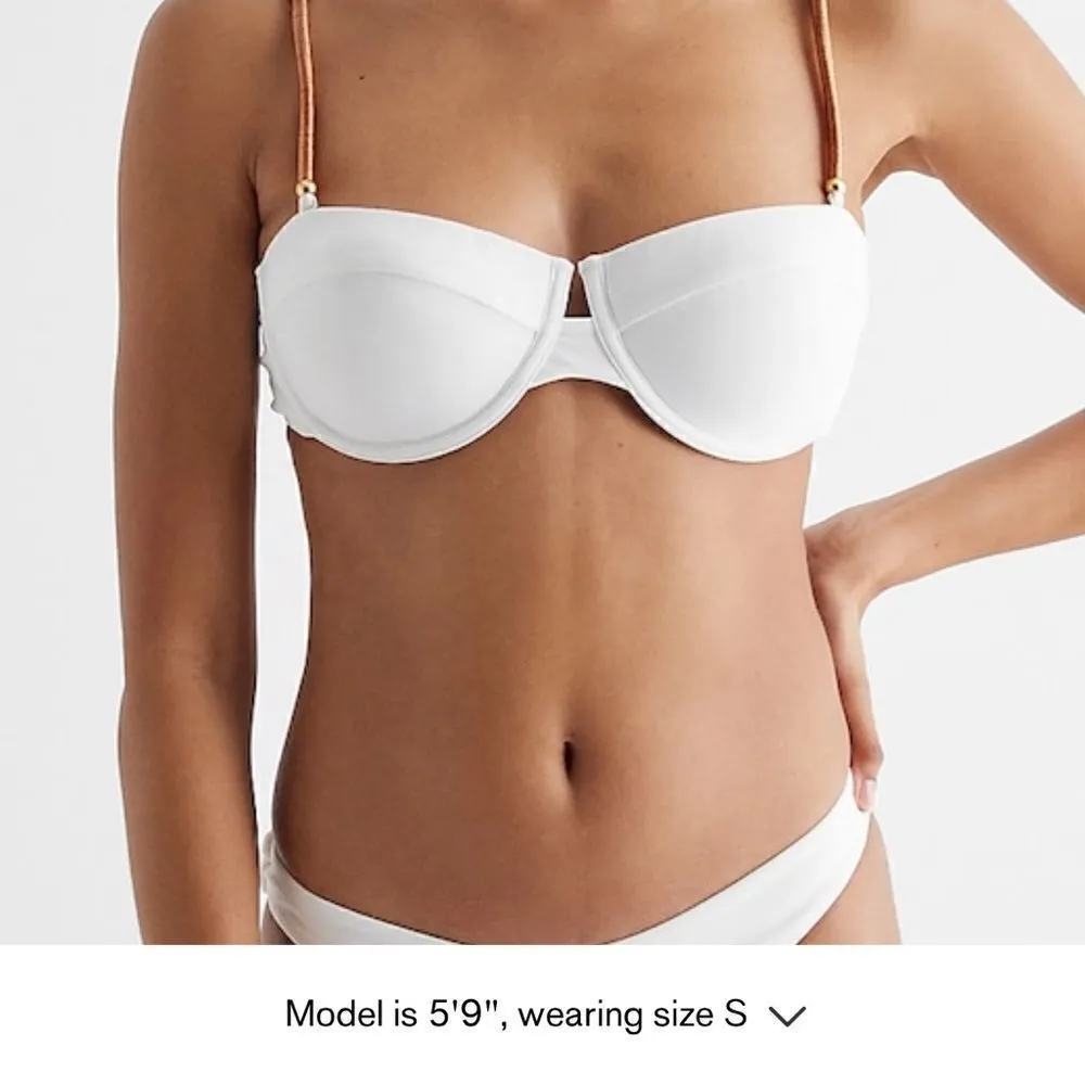 NWT EXPRESS white bikini top with copper detailing size Medium - Image 2