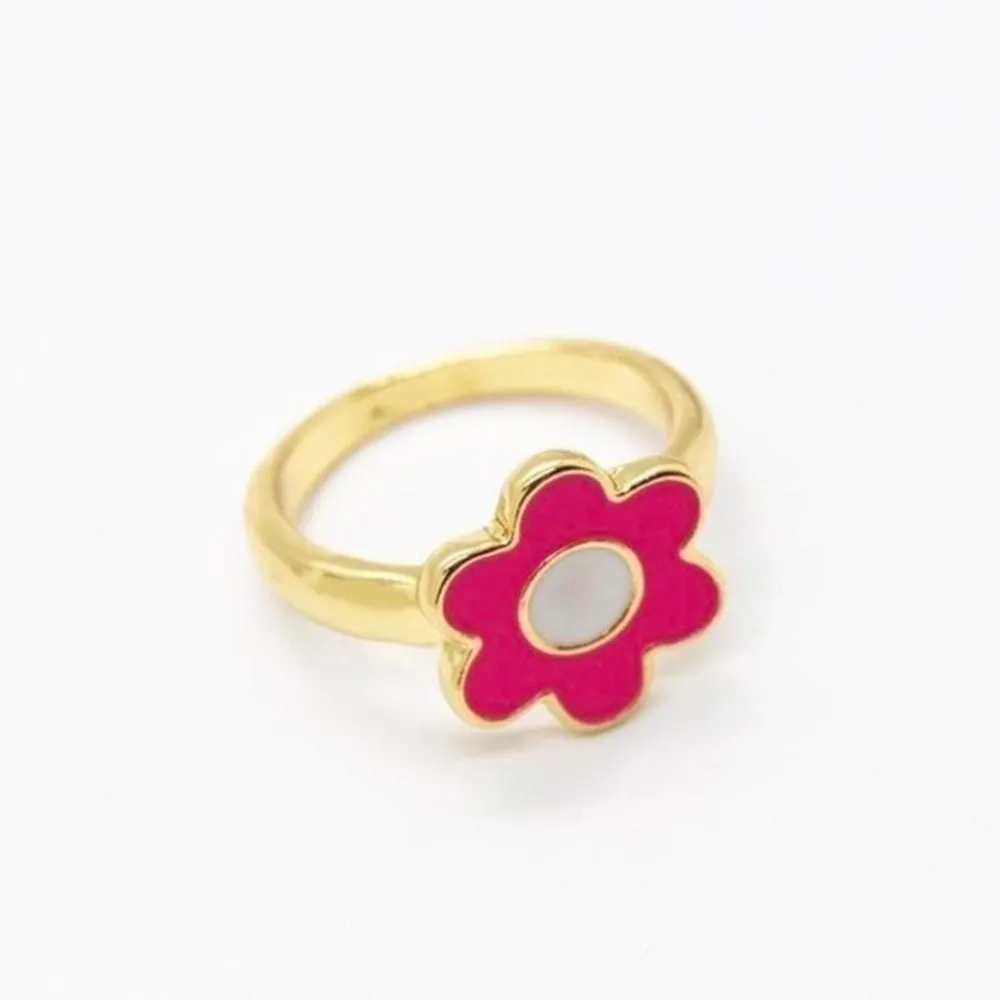 Pink Flower Ring Gold - Image 3