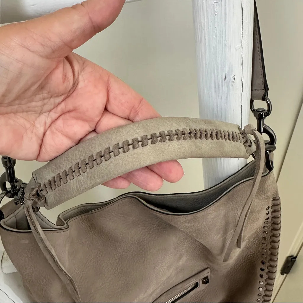 Rebecca Minkoff Gray Hobo Bag Genuine Leather - Image 8