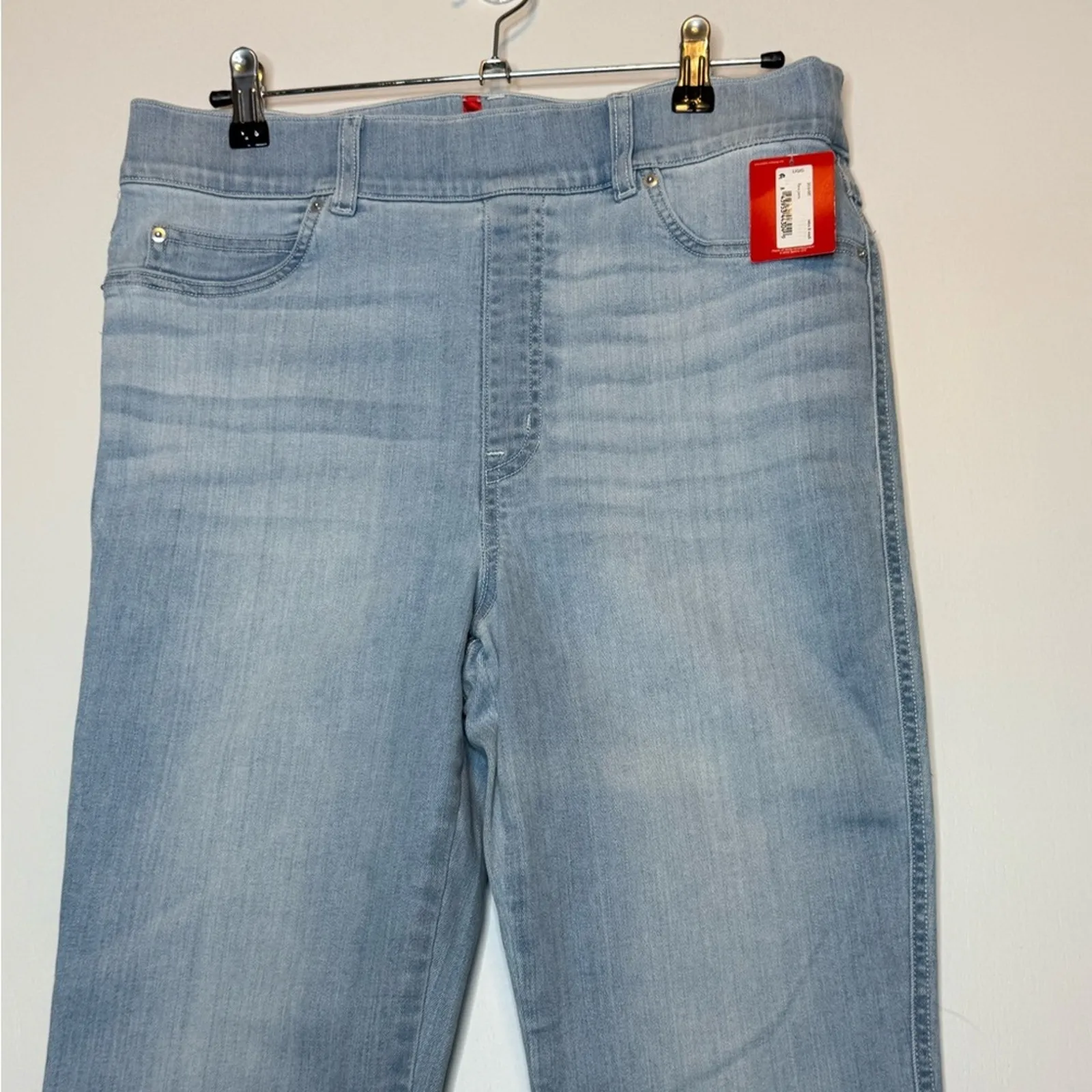 NWT Spanx Pull-on Stretchy Retro Light Wash Flare Leg Jean SZ Large - Image 5