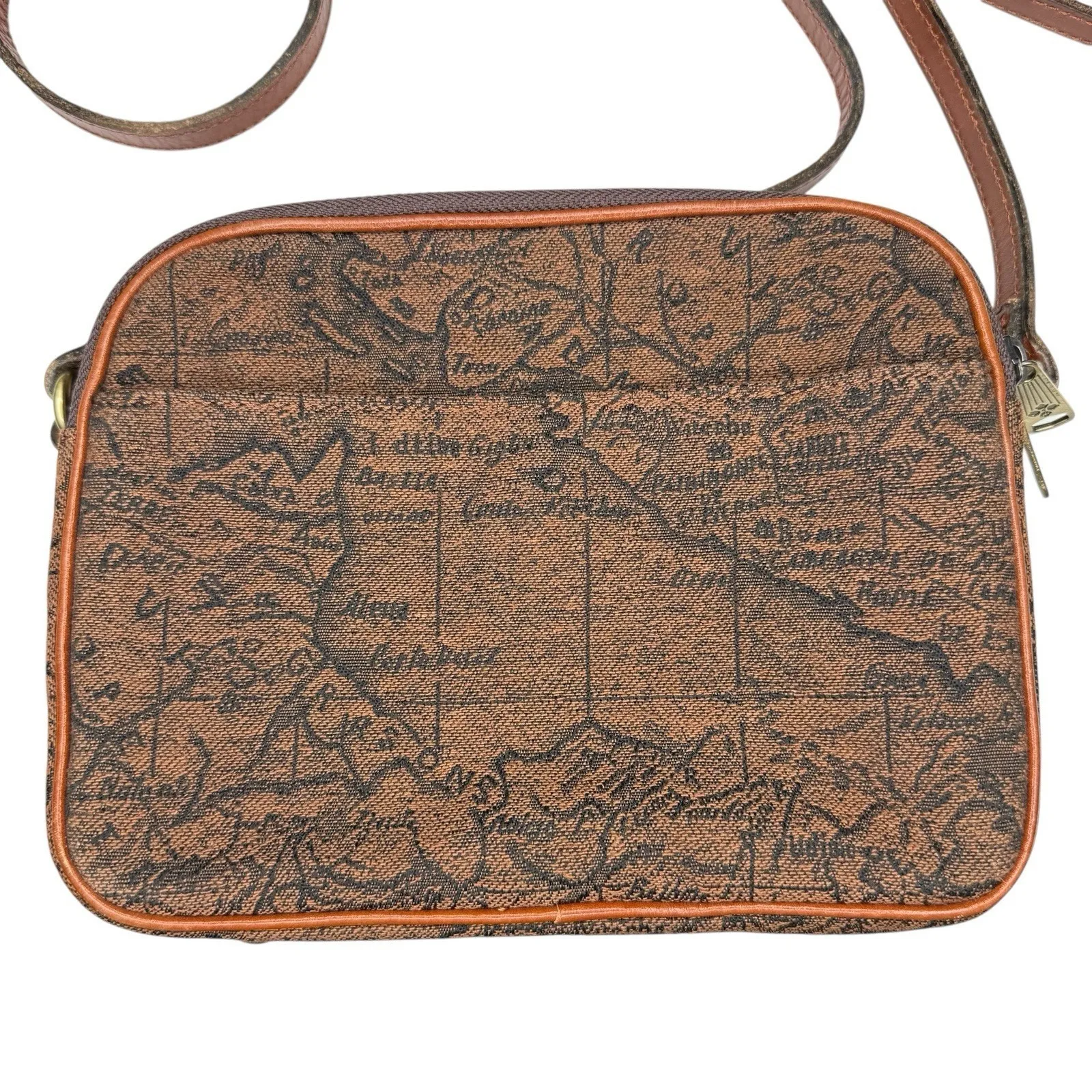 Patricia Nash Crossbody Bag Belleau Jacquard Map Italy Tapestry‎ Leather Suede - Image 5