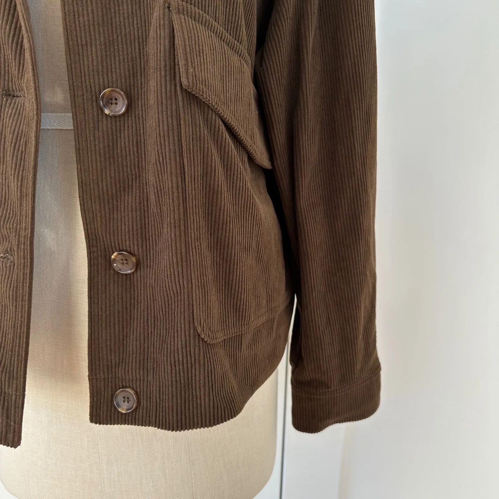 Avec Les Filles Corduroy Cropped Jacket Chocolate Brown L Anthropologie Western - Image 9