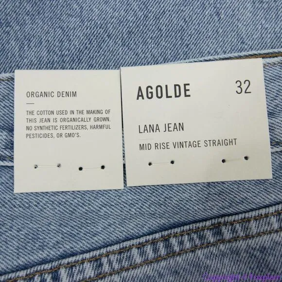 NEW‎ Agolde LANA MID RISE FULL LENGTH STRAIGHT IN FICTION, 32 - Image 17