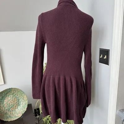 CAbi Regal Drapey Knit Cardigan Sweater Mulberry Wine Double‎ Breasted Med 3350 - Image 4