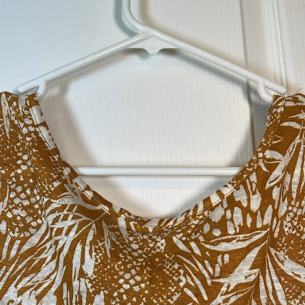 Christian Siriano New York 100% Linen Boxy Blouse Size Large EUC #0623 - Image 5