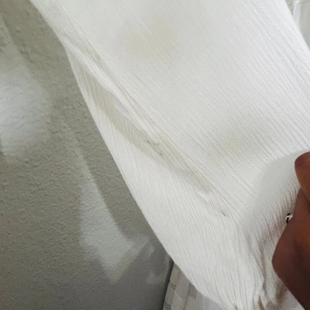 NEW Free People FP One Paige Mini Dress Sand Sable XS Oversize Cowgirl Off White - Image 13