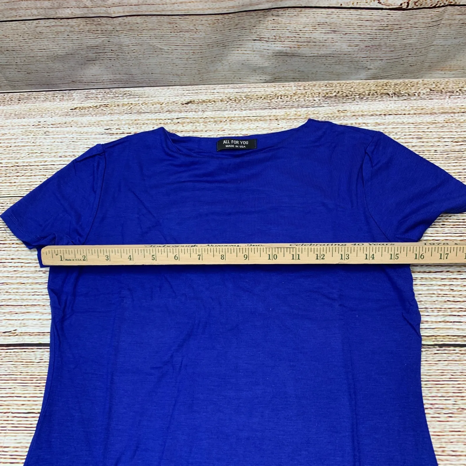 ALL FOR YOU Royal Blue Slim Fit Short Sleeve Knee Length Dress Women's Large New - Image 6