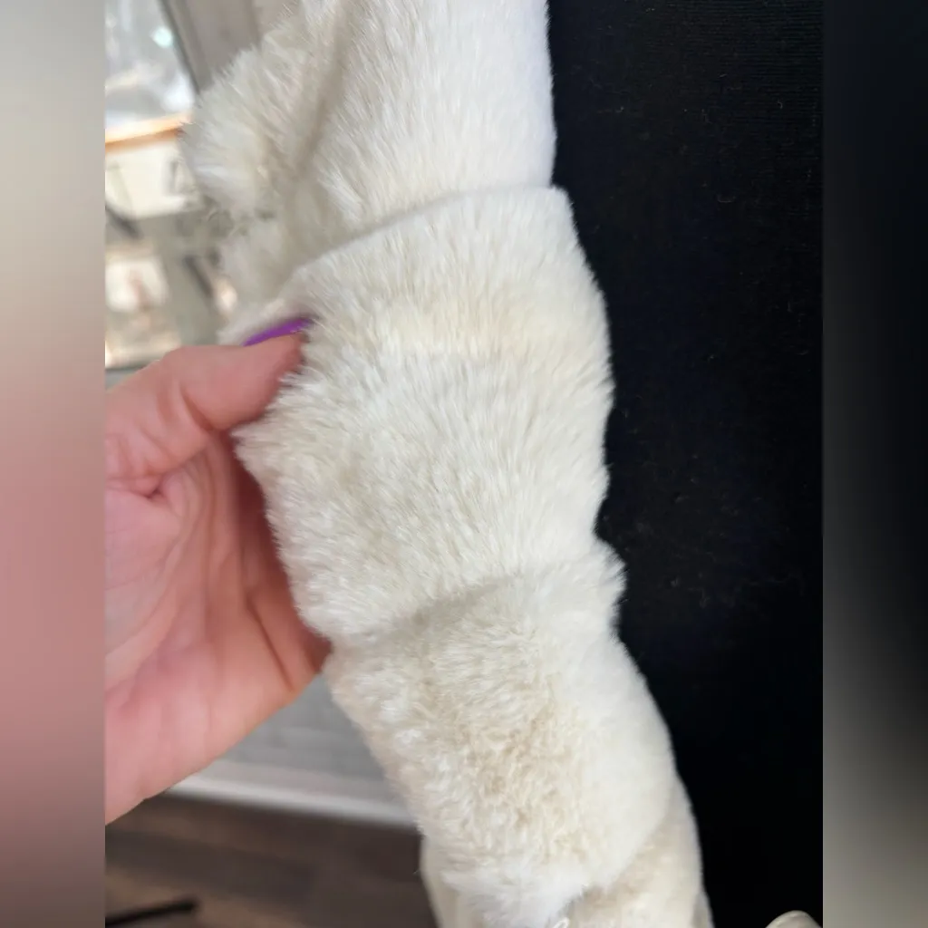 Talbots Tie Waist Faux Fur Vest medium workwear holiday occasion classic‎ - Image 6