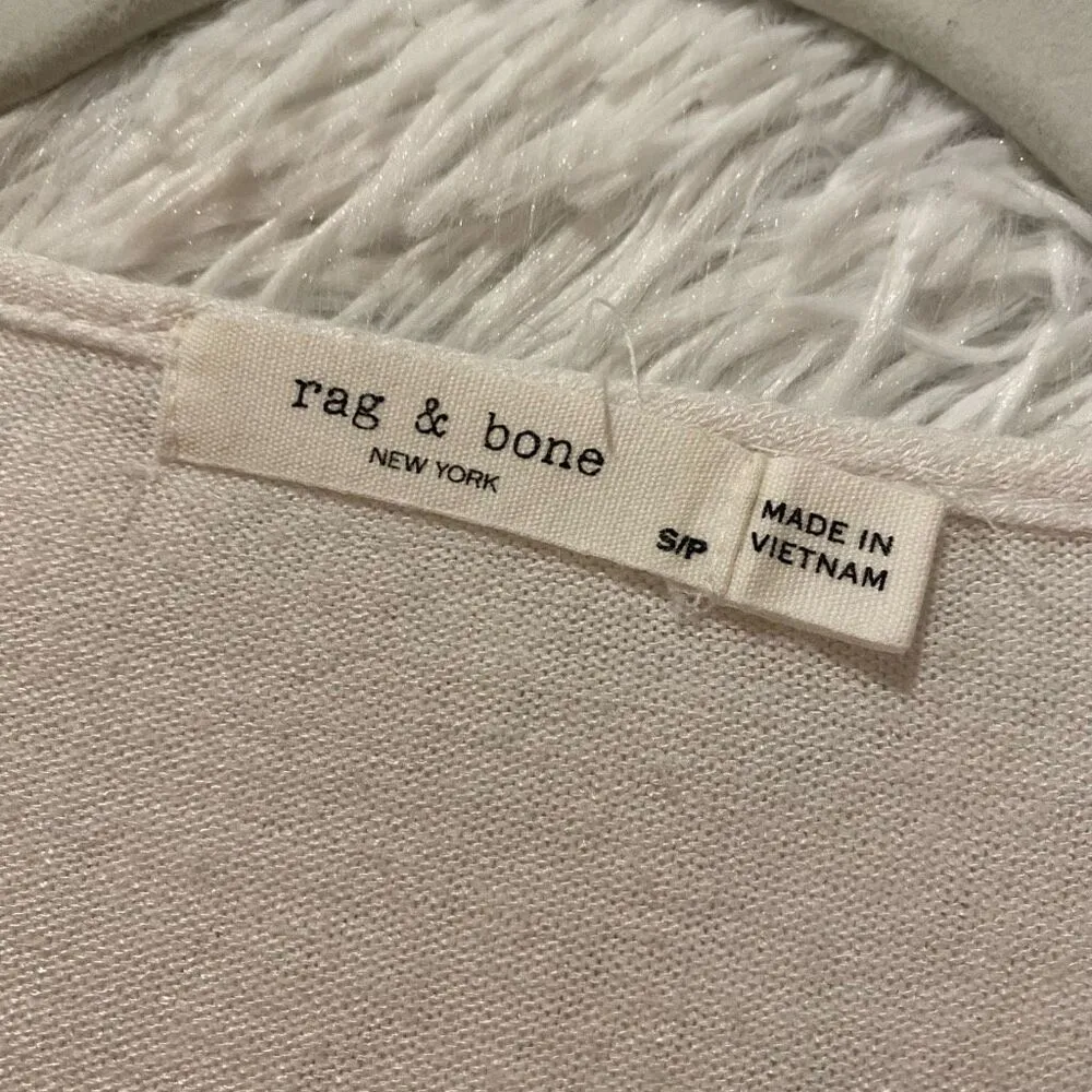 Rag & Bone V Neck Sweater in White Small - Image 7