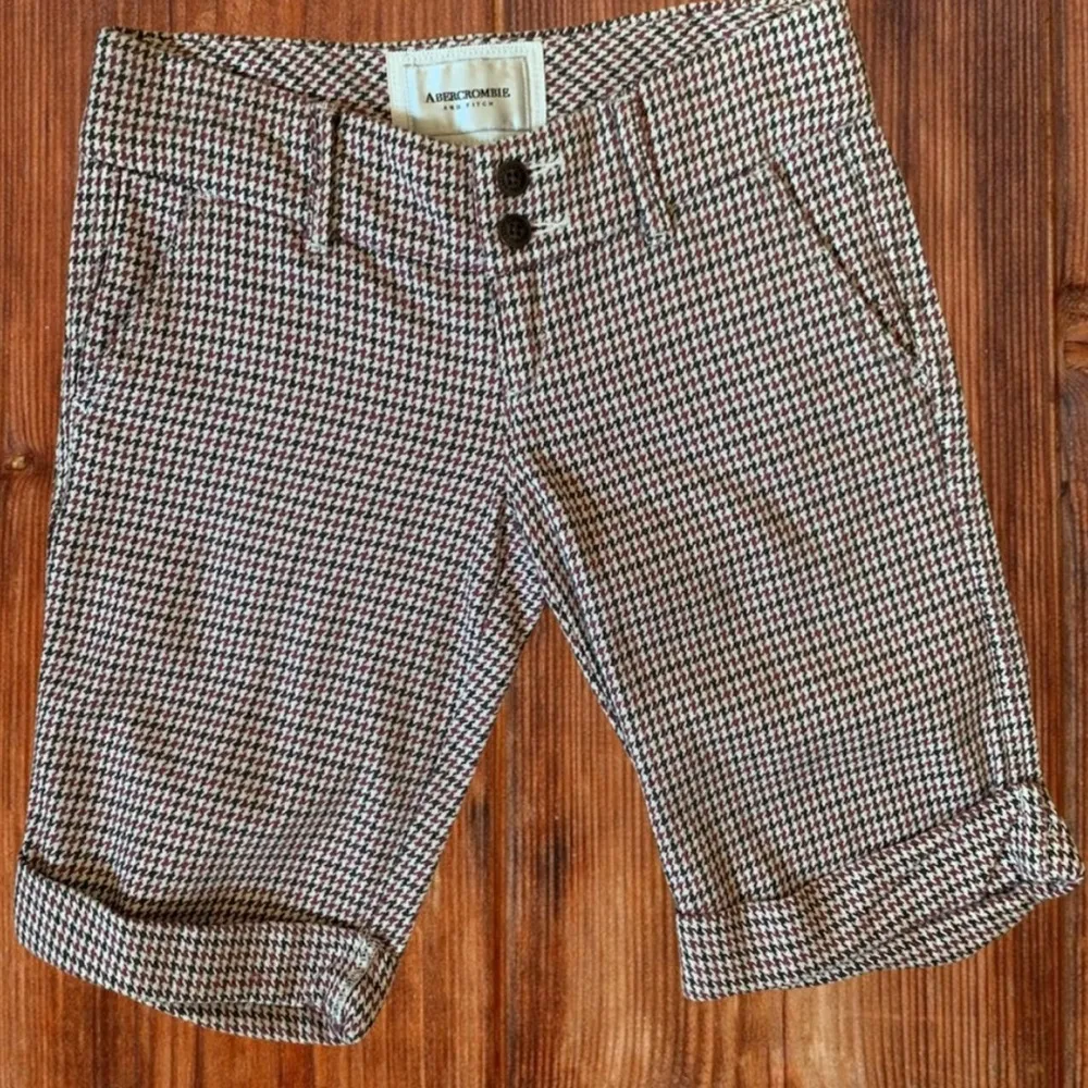 Abercrombie and Fitch Houndstooth Bermuda Shorts Cotton Walking Womens 00 - Image 2