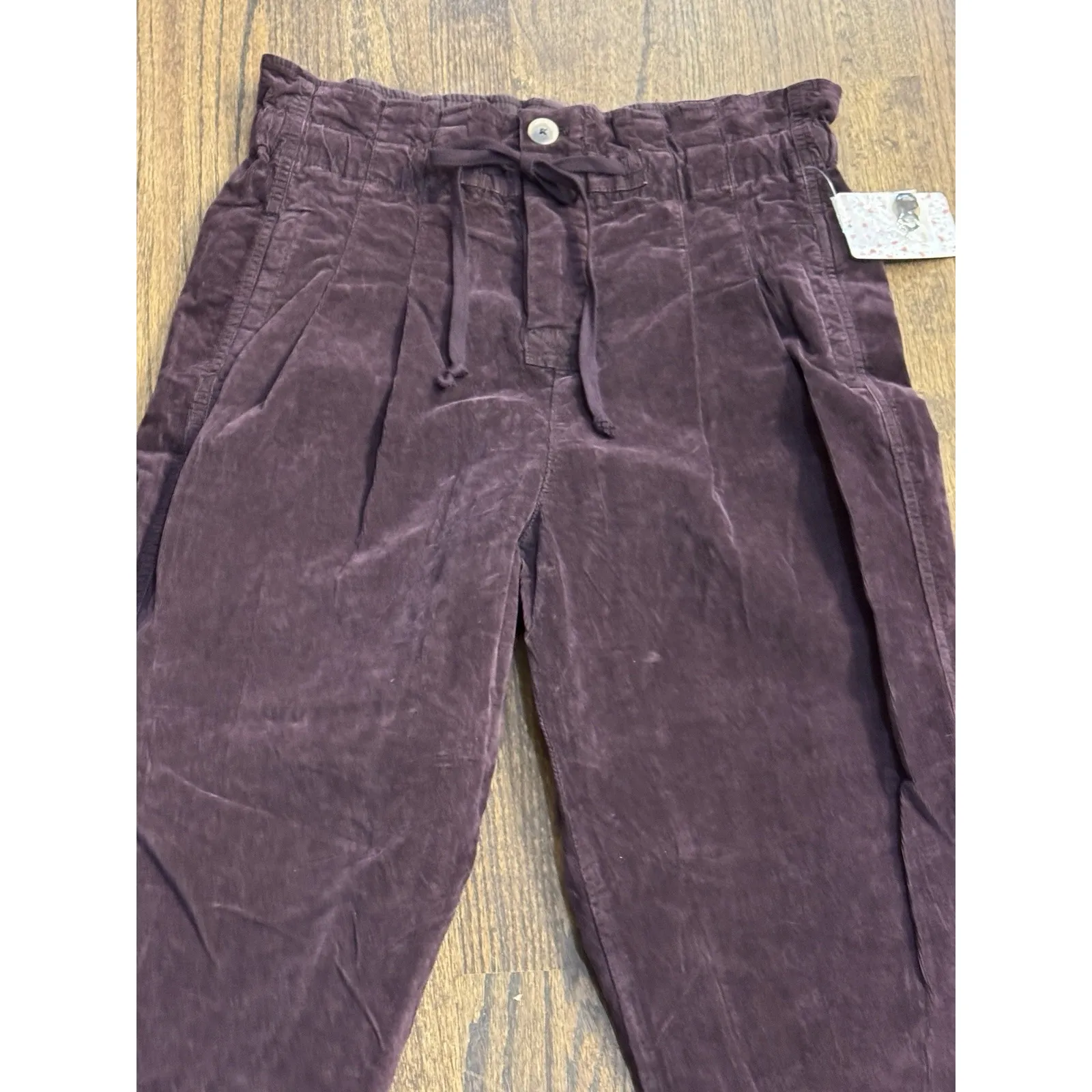 Free People Margate Corduroy Paperbag Trousers Size XS Rose Panther‎ - Image 5