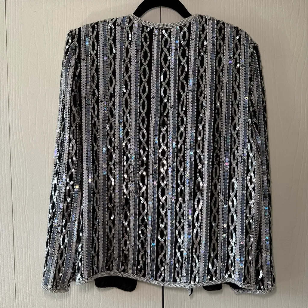 Papell Boutique Evening Black & Silver Blazer - Image 6