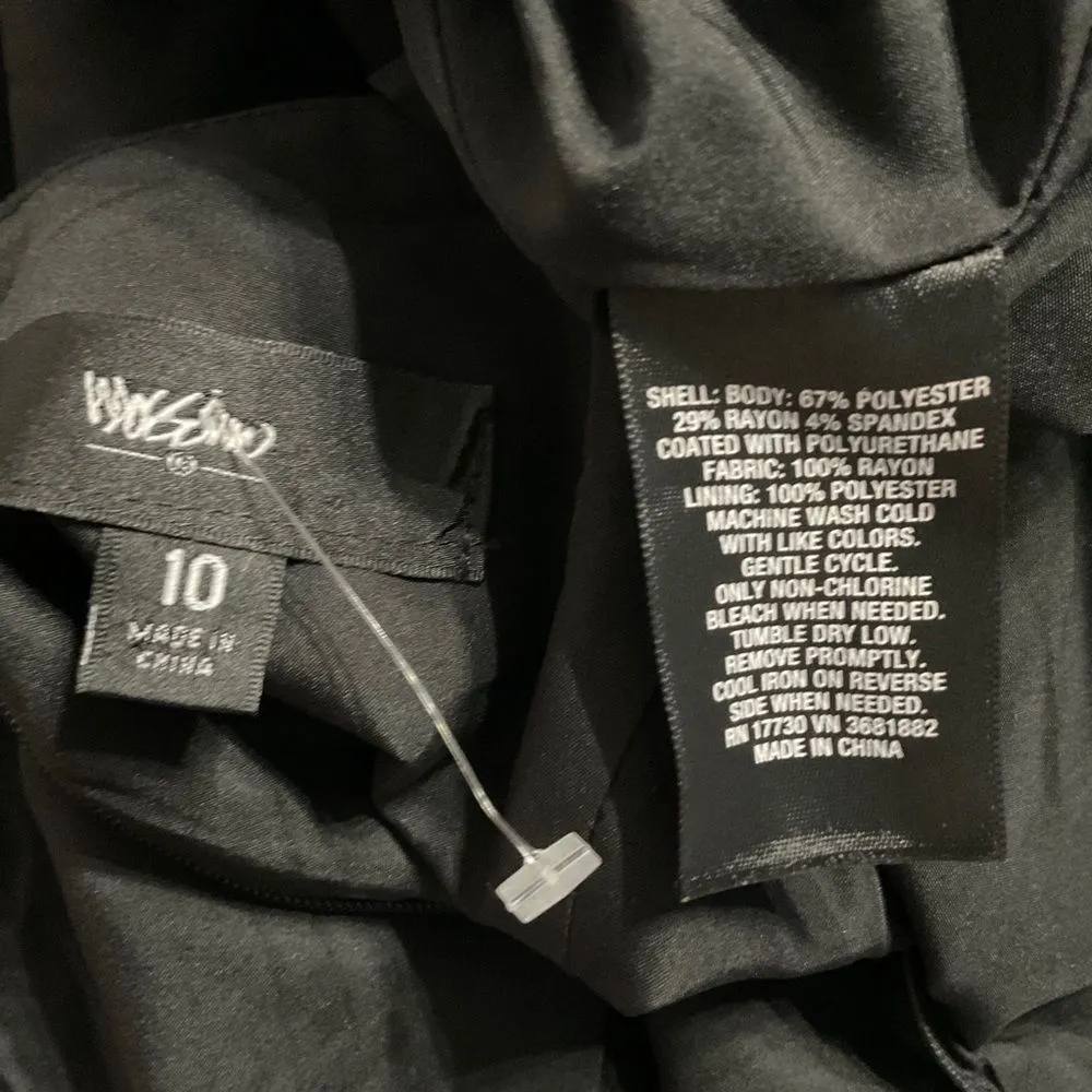 Mossimo Black Faux Leather Capped Sleeve Career Sheath Dress 10 - Image 7