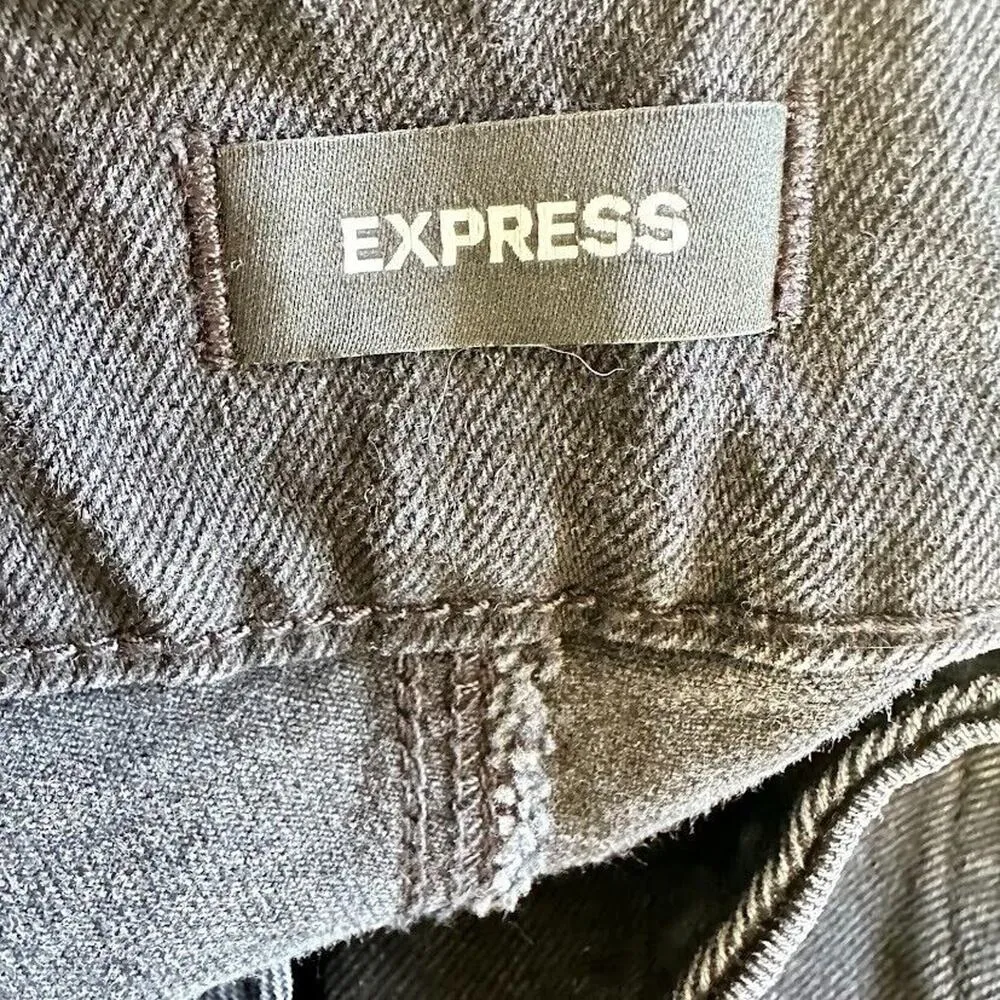 Express Jeans Wide Leg High Rise Black Womens Size 14 R Denim 34 x 32.5 - Image 5