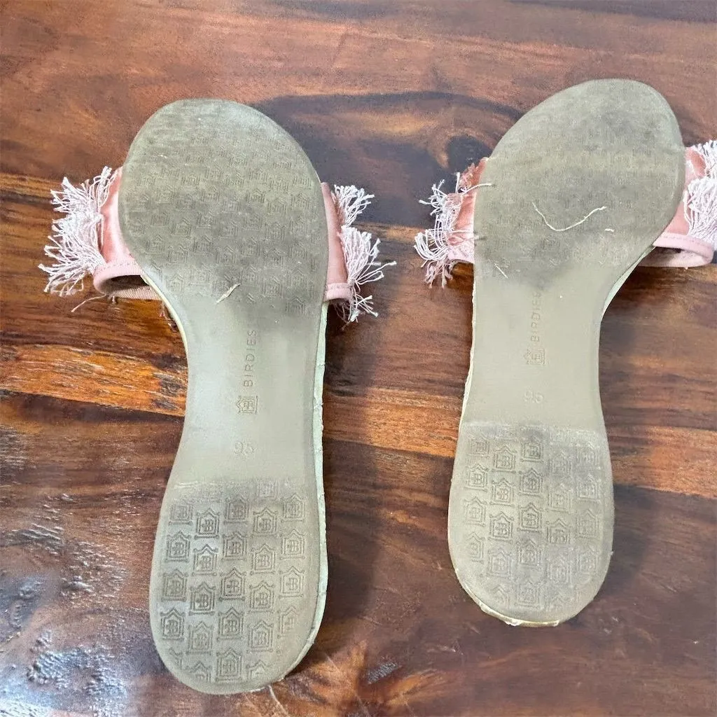 Birdies Women's Fringe Sandals Blush Pink Size 8 Slip On‎ Casual - Image 4