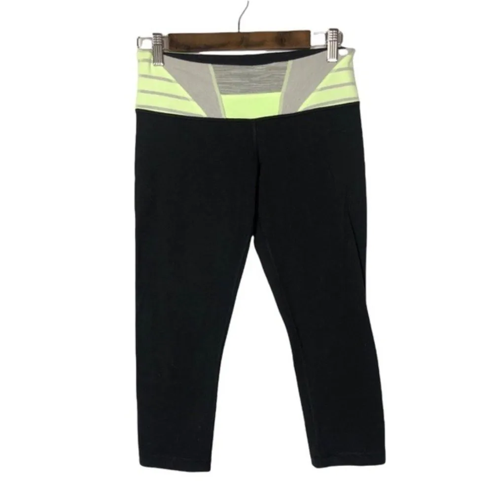Lululemon Wunder Under Crop in Black & Quilt Spring 6 - Image 28