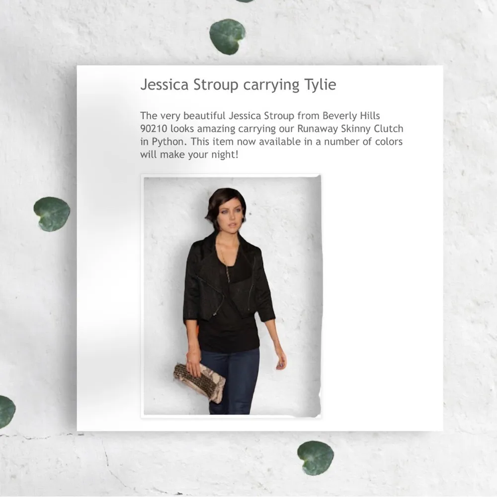 new Tylie Malibu 𓆙 Runaway Rockstud Python Skinny Clutch Bag 𓆙 Red Carpet Hot - Image 14