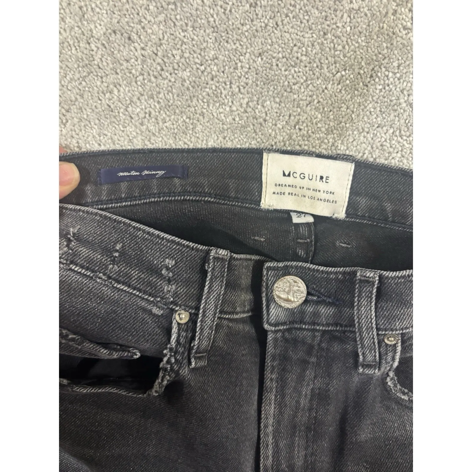 womens mcguire jeans newton skinny black gray‎ wash size 27 - Image 4
