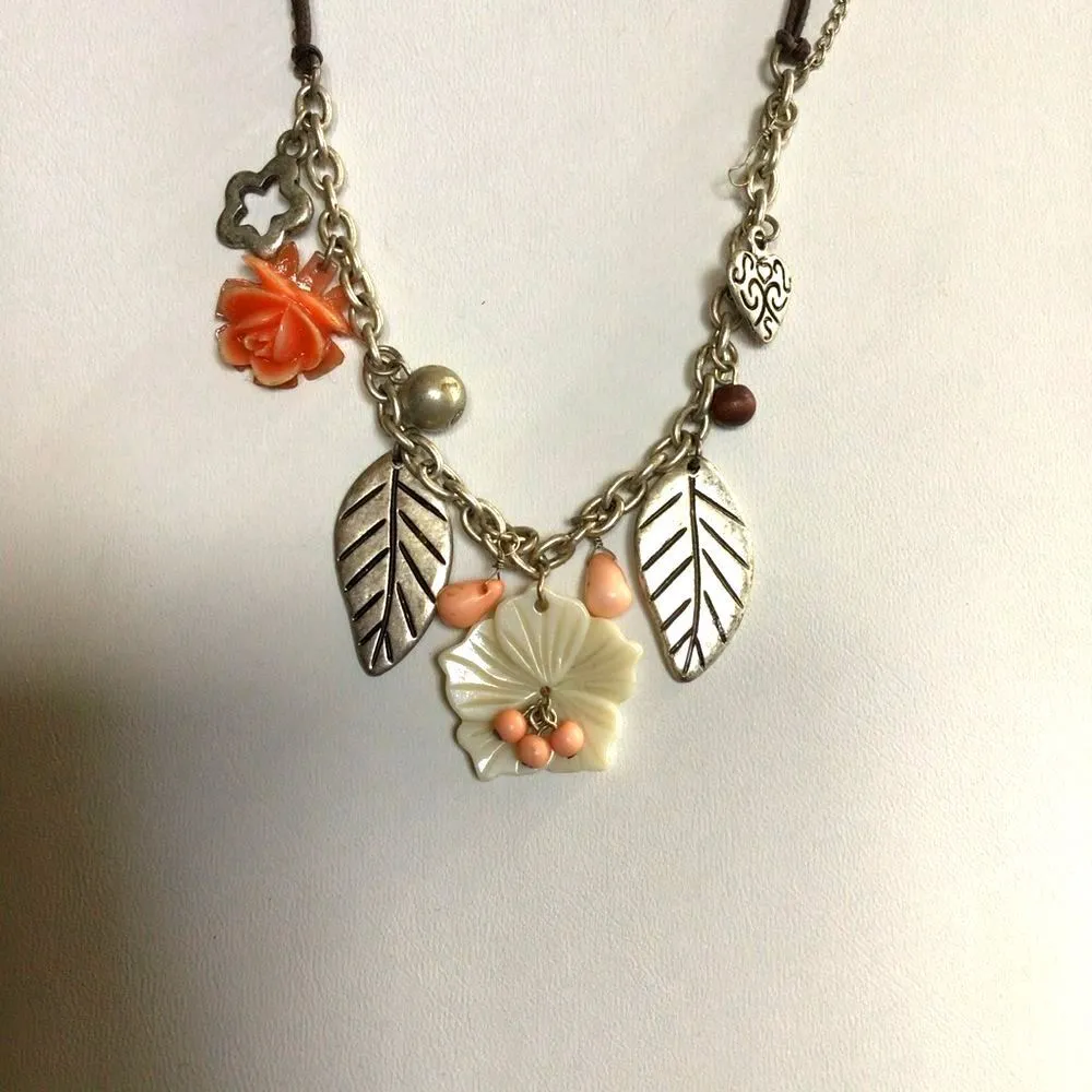 Vintage Silver Orange Charm Necklace - Image 2