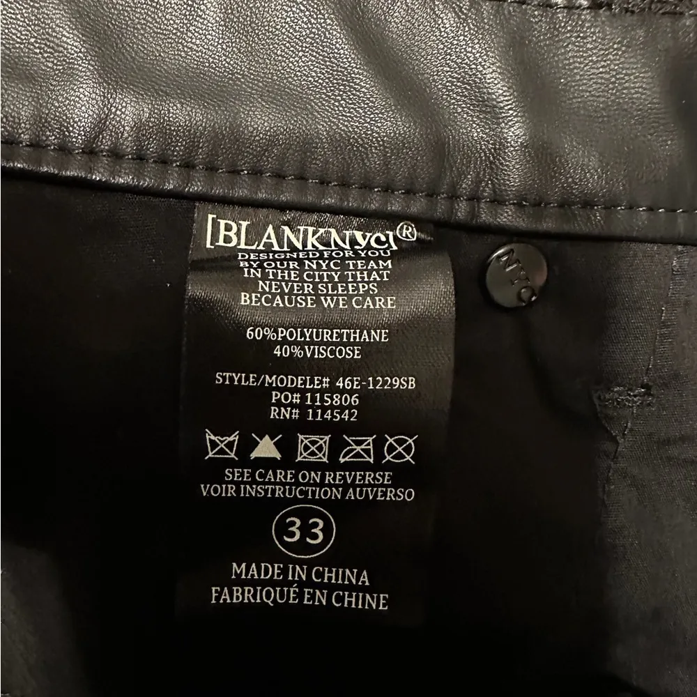 NWT  Black Vegan Leather Moto Pants Womens Plus Size 33 - Image 13