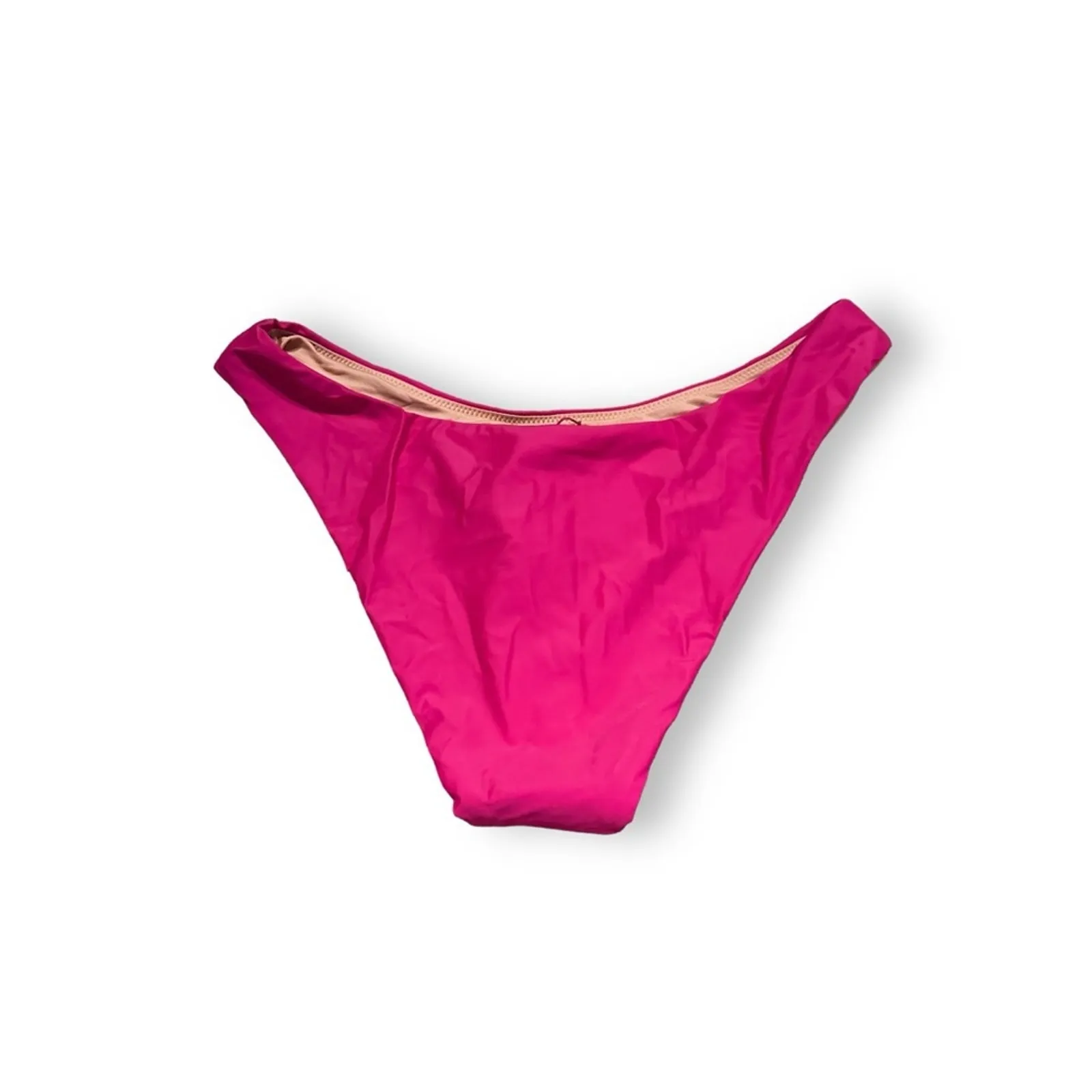 J. Crew Curved-Waist Cheeky Bikini Bottom in Hot Pink Sz M‎ NEW - Image 2