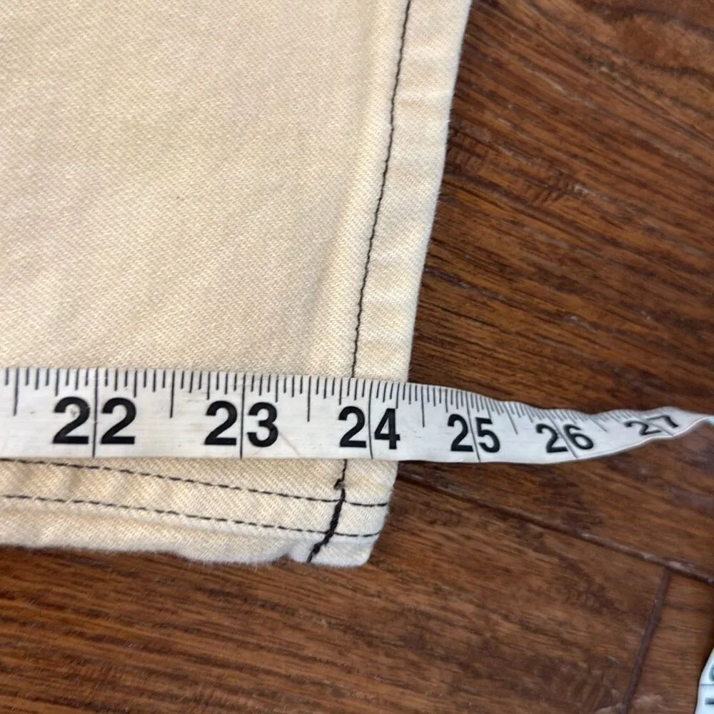 Everlane the cheeky Jean crop ecru black seaming size 30 short - Image 6