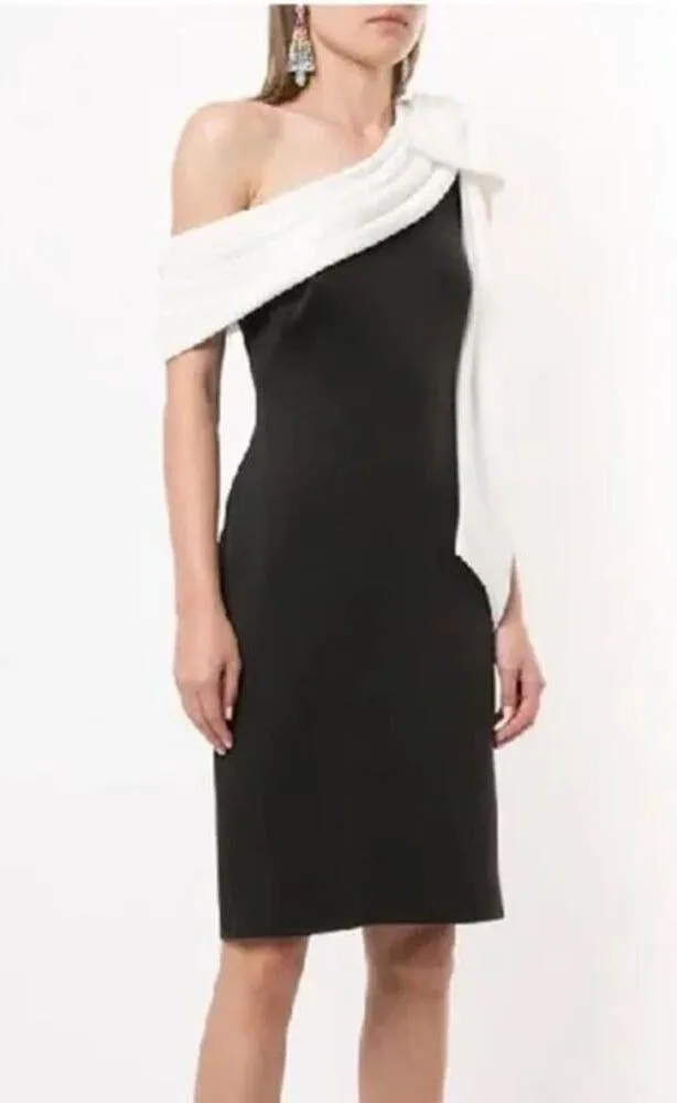 Tadashi Shoji Rigel Black White One Shoulder Dress NWT Formal Cocktail size L - Image 6