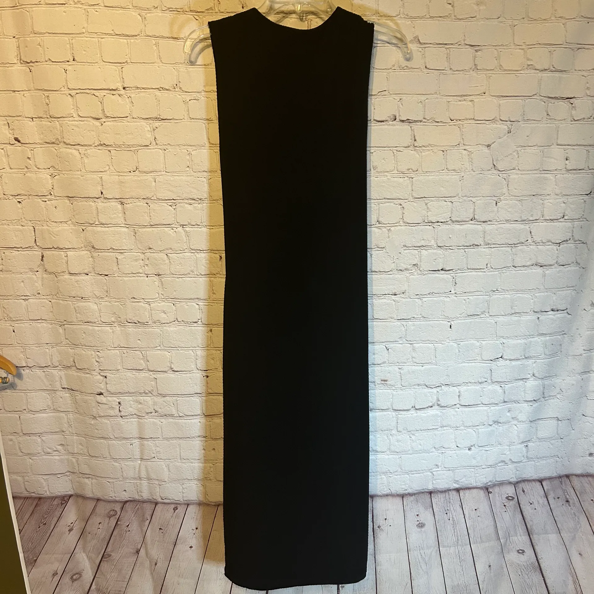NWT  black tack dress with tie front, L - Image 2