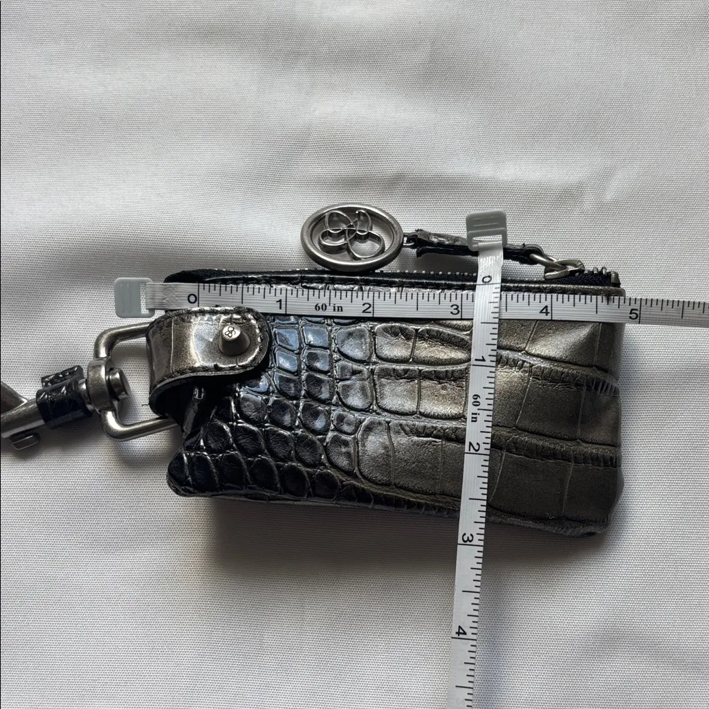 Croc-Embossed Black & Silver Keychain Coin Purse – Excellent Used Condition - Image 8